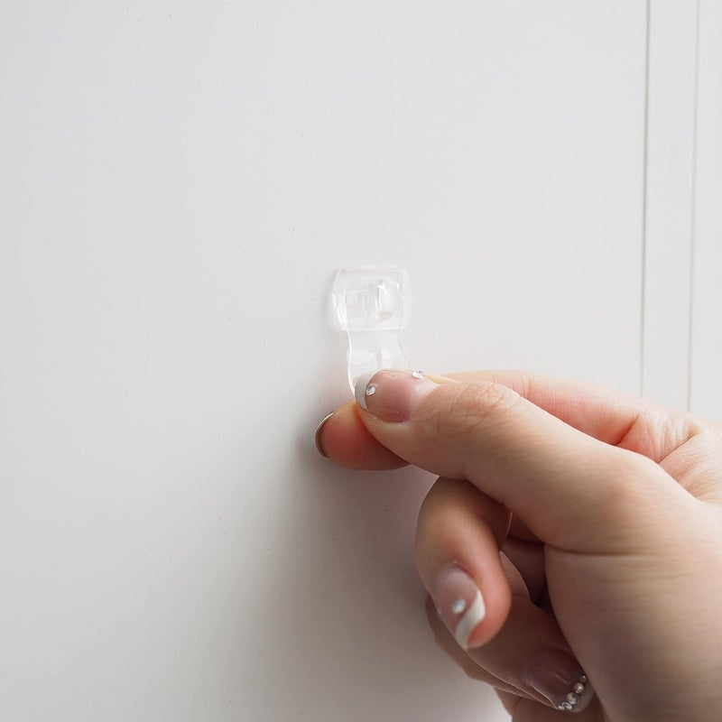 MOVELYST 240 Mini Clear Light Clips with 300 Adhesive Strips, Damage-Free Indoor Mini Wall Hooks for Hanging, Removable Clips for Christmas Decoration - Image 4